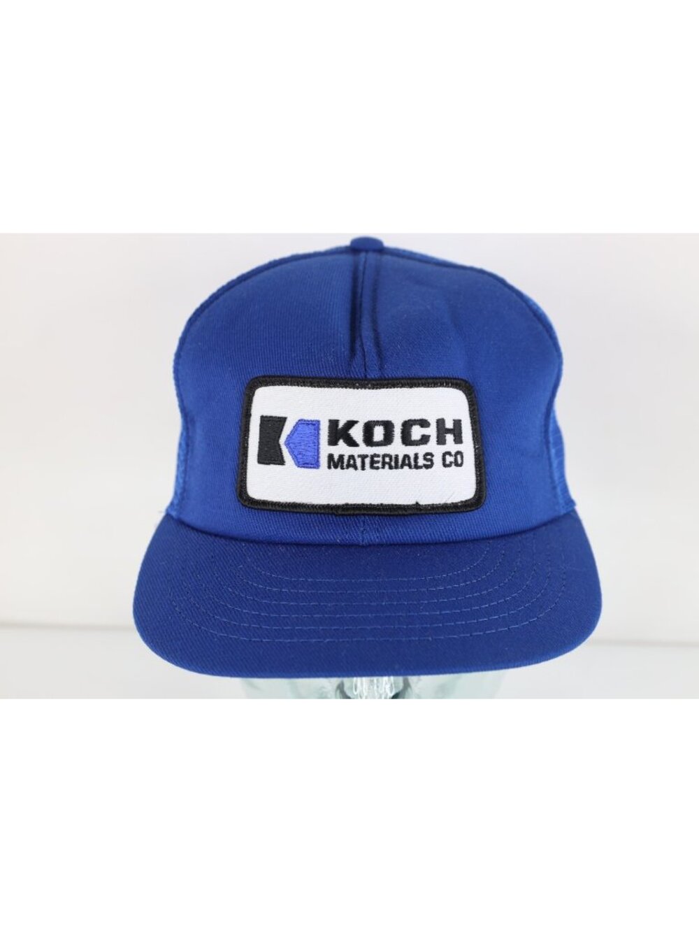 Vintage 70s 80s Swingster Koch Materials Co Trucker Hat Snapback Blue USA